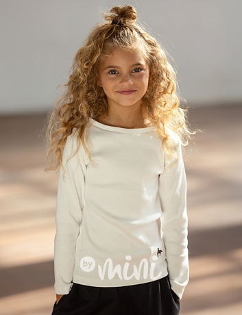 Mash Mnie žebrovaná WOLF blůzka off white