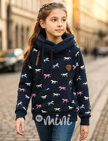 Zateplená mikina HORSE modrá