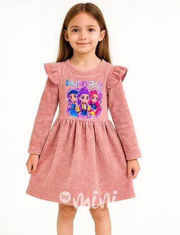 Huntrix teplé šaty růžové