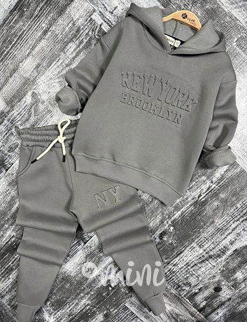 NY zateplená souprava khaki grey