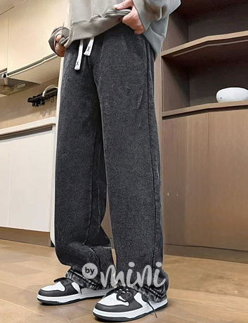 THERMO soft dark denim volné tepláky