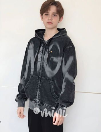 Soft denim mikina na zip