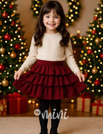 Vrstvená sukně GLOW bordo