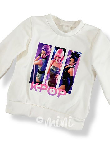 K-pop zateplená mikina bílá