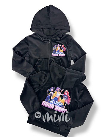 Demon Hunters soft velur mikina BEAT černá