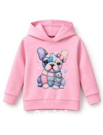 Buldoček hoodie mikina růžová