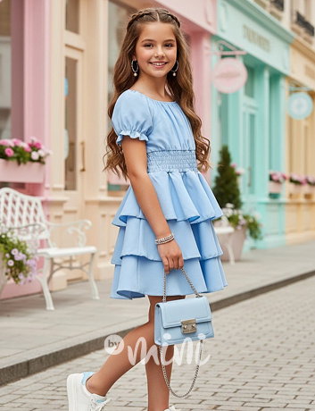 Letní hispánské šaty baby blue