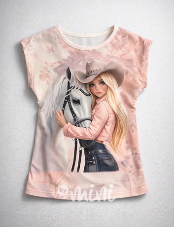 Cowgirl žebrované triko