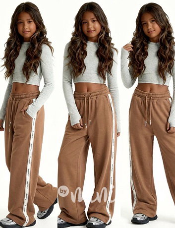 Baggy volné lounge tepláky béžové