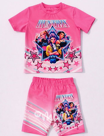 Huntrix letní šortkový set pink