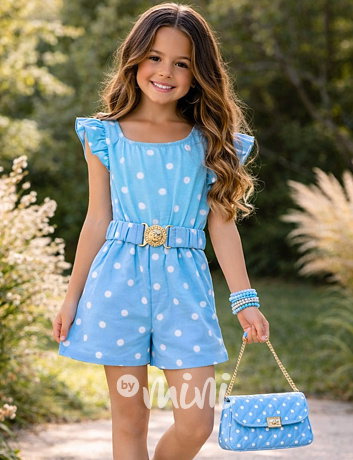 Puntíkatý overal s páskem BLUE