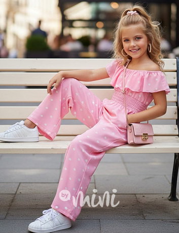 Mini chic overal puntíky PINK