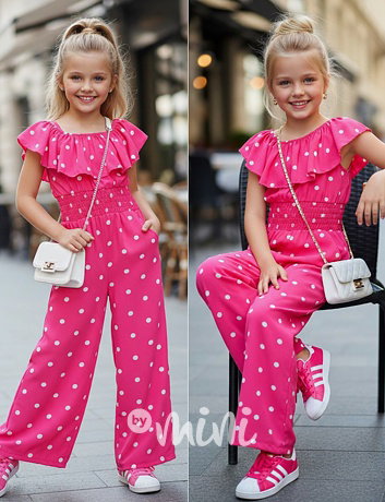 Mini chic overal puntíky FUCHSIA