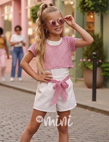 Marbella chic letní set white/pink