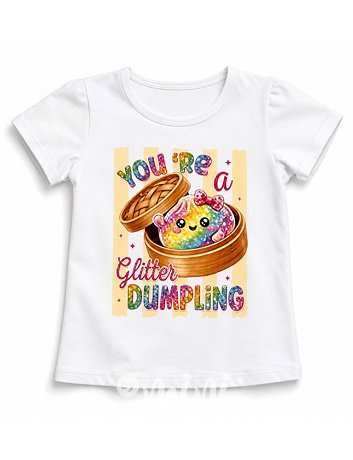 Squishy dumpling triko GLITTER bílé