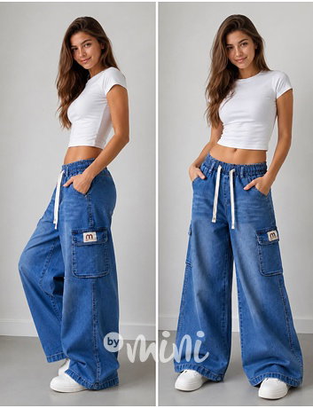 Cloud wide cargo jeans