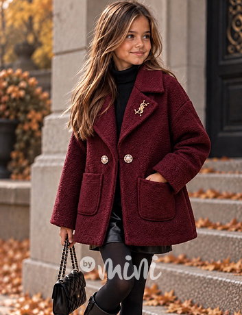 Alpaka short kabátek bordo