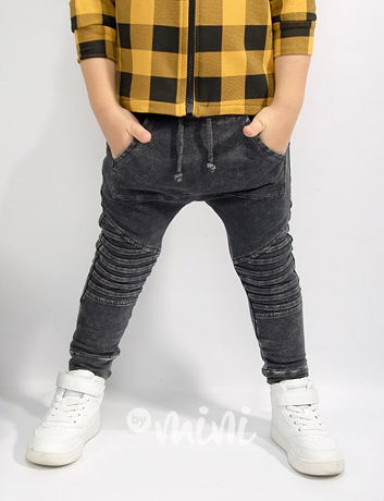 Despacito biker tepláky acid wash black