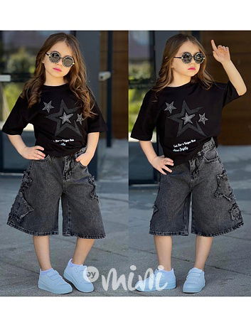 STARS denim summer set black