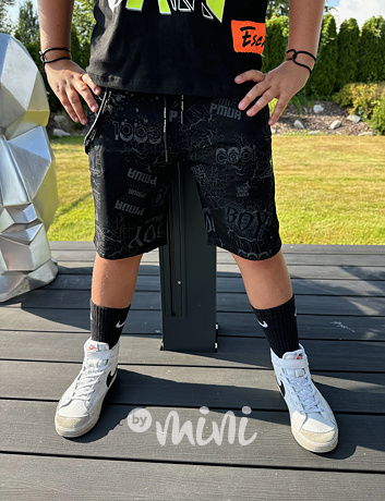 Kraťasy BOY s karabinou black/grey