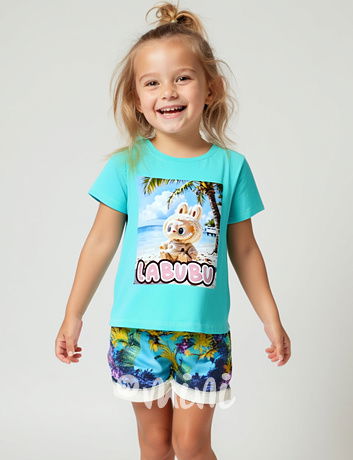 Labubu BEACH triko mint