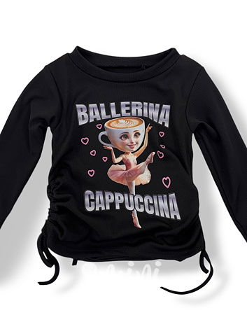 Ballerina Cappuccina blůzka na stahování černá