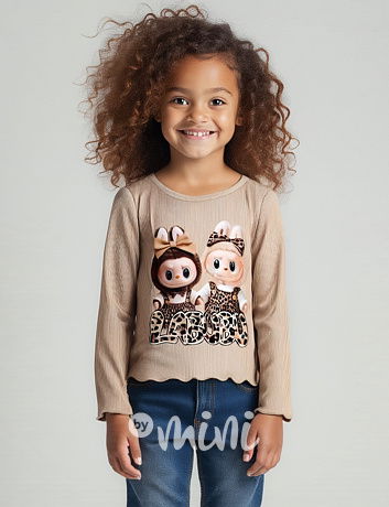 Labubu longsleeve blůzka FRIENDS béžová