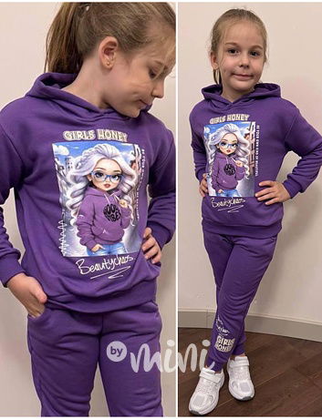 GIRLS HONEY tepláková souprava purple