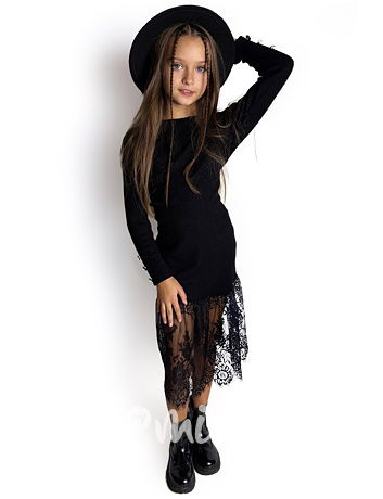 Teplé midi šaty s krajkou