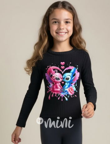 STITCH teplá blůzka černá