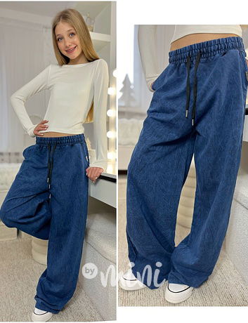 Fashion lounge volné soft denim tepláky