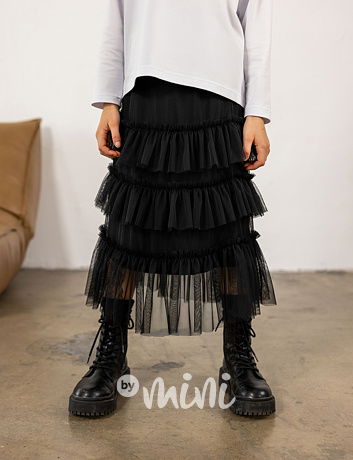 Mash Mnie midi tylová sukně černá