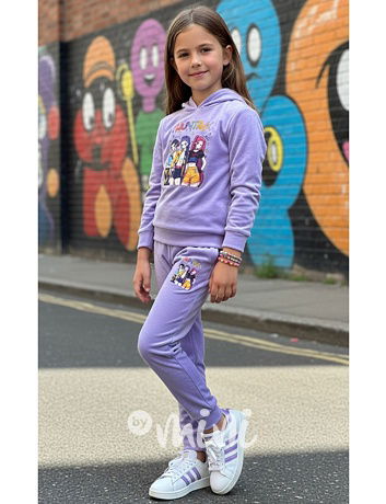 Huntrix soft velur souprava fialová