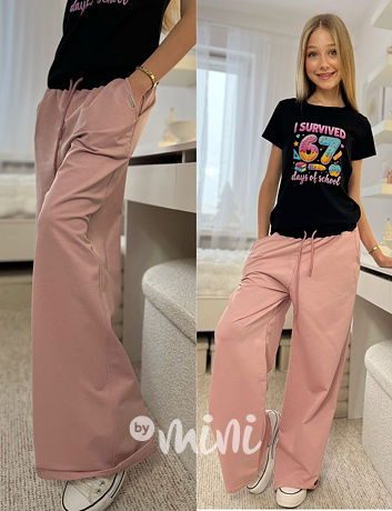 Lounge volné tepláky black/pink