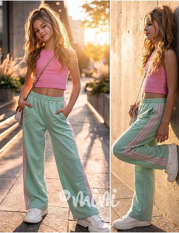 Sporty tepláky s pruhy MINT