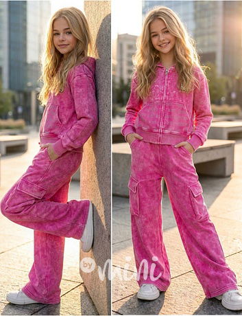 Soft cotton denim teenage souprava PINK