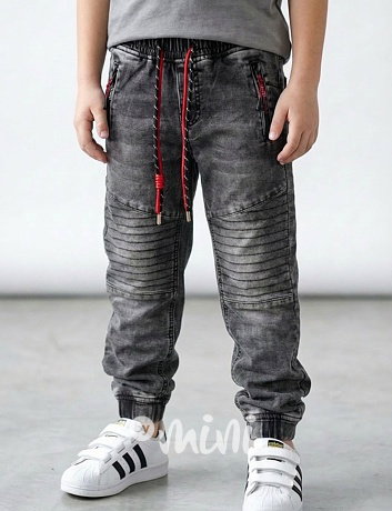 Dark biker jeans