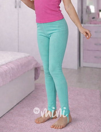 Stretch žebrované ballet legíny MINT