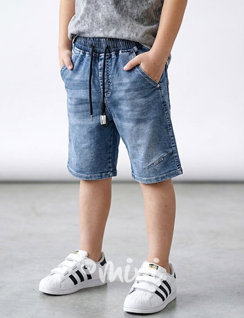 Soft denim baggy kraťasy blue