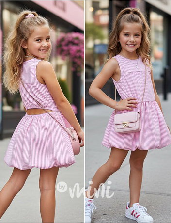 Marina letní šaty poseté kamínky pink