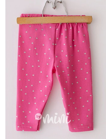 Lily Grey fresh cotton 3/4 legíny dots pink