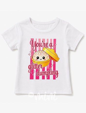 Squishy dumpling triko GLITTER bílé