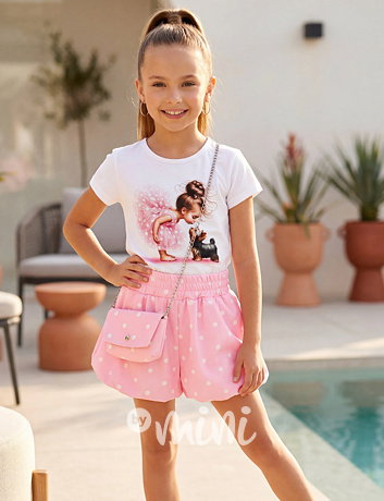 CUTIE puntíkatý set pink