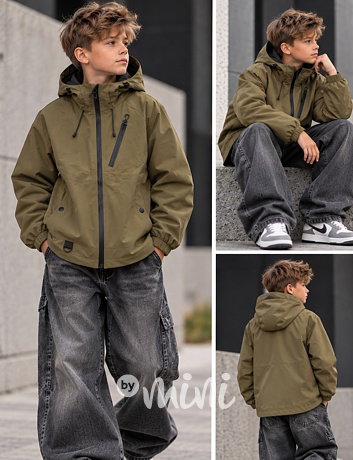 Přechodová oversize bunda khaki