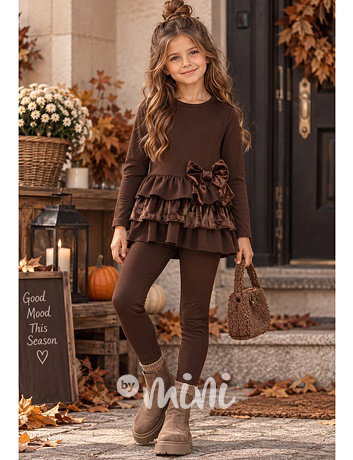 Velvet bow set choco