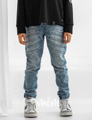 All for kids biker soft denim jeansy blue