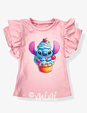 Lilo & Stitch blůzka s řasením CUPCAKE pink