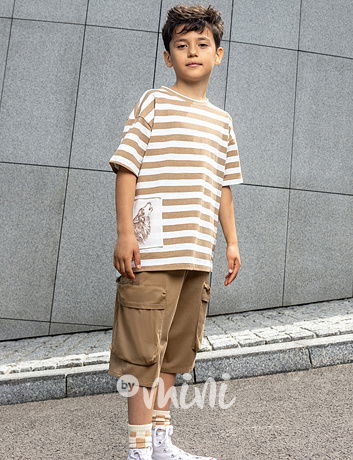 Mash Mnie triko pruhy WOLF beige
