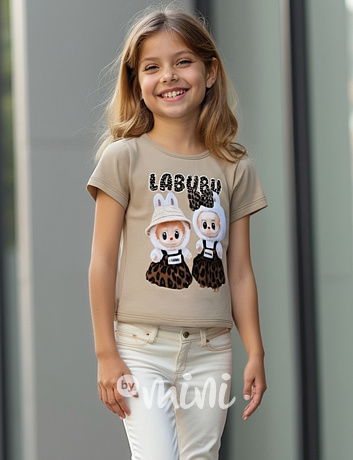 Labubu triko leopard béžové