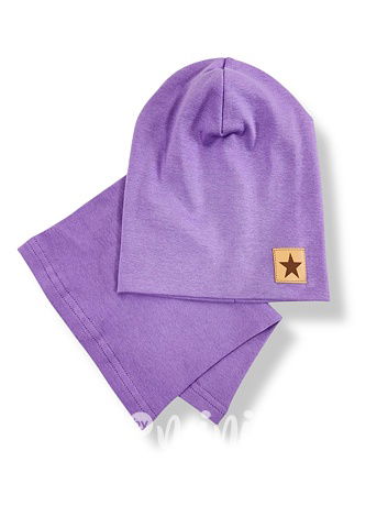 STAR čepice s nákrčníkem fialová